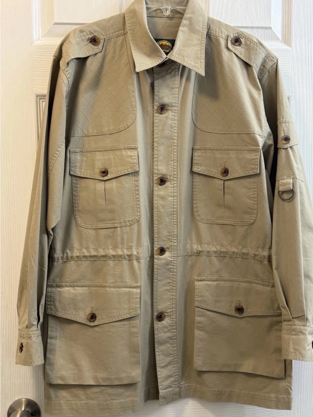 Vintage Cabela’s Safari Field Jacket Men’s Medium Khaki 100% Cotton 4 Pocket
